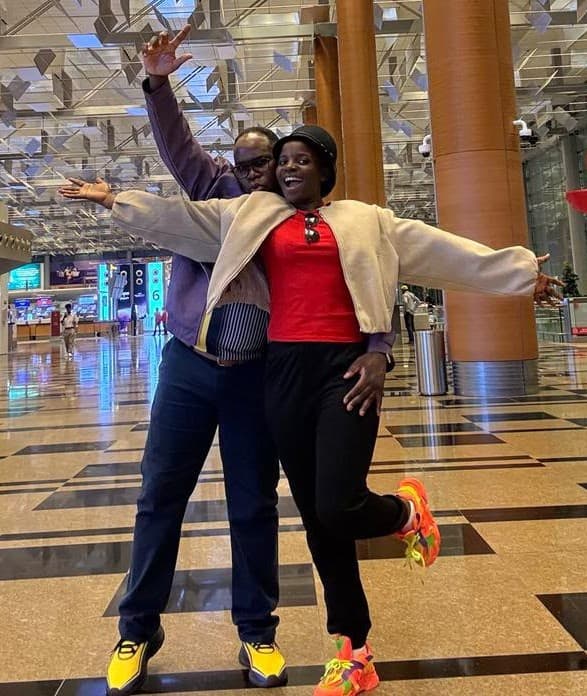 Jonathan and Faith at the airport